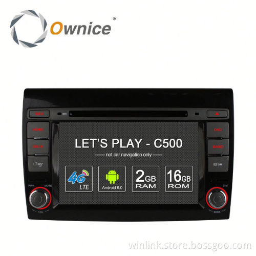Ownice C500 Quad core android 6.0 Car DVD Radio for Fiat Bravo 2007 - 2014 built in RDS multimedia USB BT Wifi